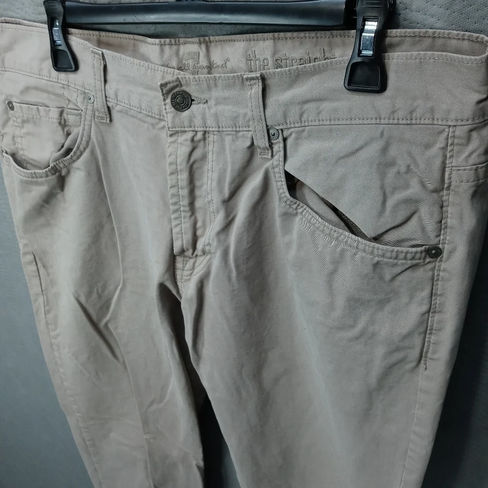 7 For All Mankind The Straight men's wheat jeans. Sz 36x32. Rise 10